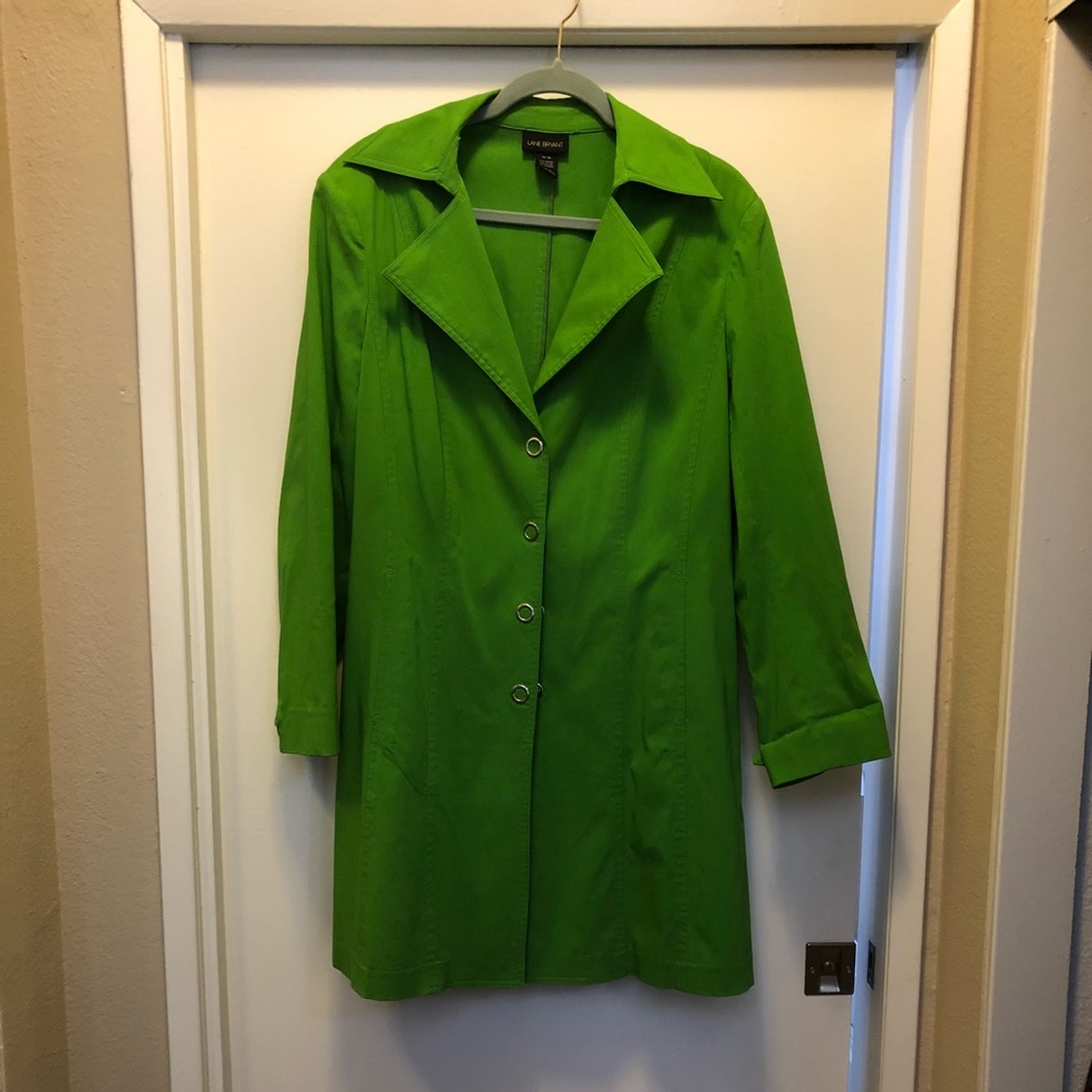 14/16 Lane Bryant Lime Green Rain Coat!